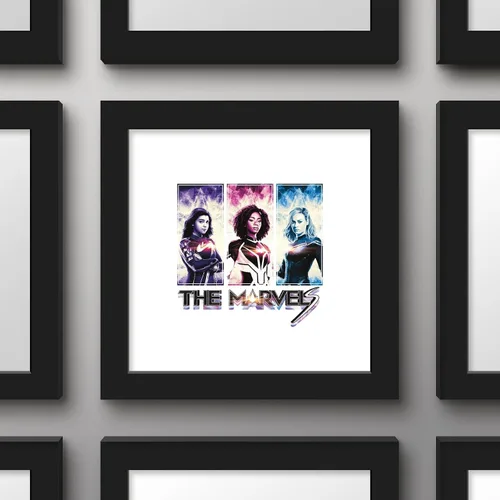 Vista 2 de Trends International Gallery Pops Marvel The Marvels - Póster gráfico de pared de The Marvels, 12.00 x 12.00 pulgadas, versión de marco negro
