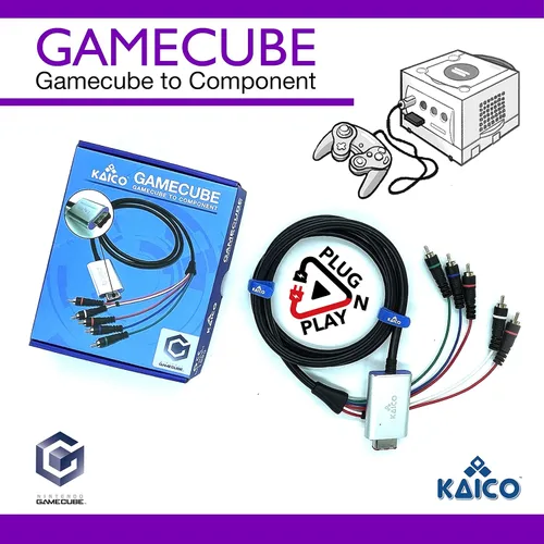 Vista 6 de Kaico Component Cable Adapter Lead for the Nintendo GameCube Running GCVideo Lite Software Supports Full Video and Audio. A Simple Plug and Play