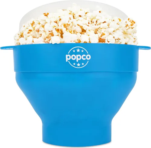 Vista 22 de POPCO Palomitas de maíz de silicona para microondas con asas, para hacer palomitas de maíz, para microondas, cuenco plegable, apto