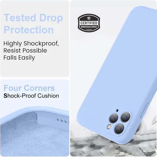 Vista 5 de Vooii Funda compatible con iPhone 11 Pro, silicona líquida mejorada con bordes planos, protección de cámara, forro de microfibra antiarañazos suave