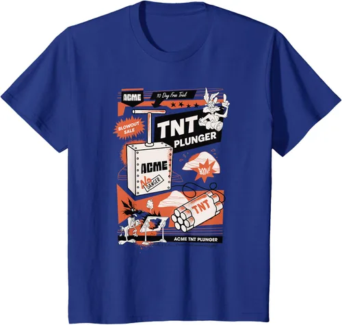 Vista 35 de Looney Tunes Wile E. Coyote - Camiseta de émbolo TNT, Blanco, S