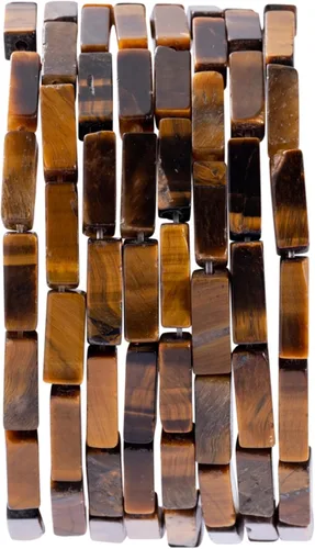 Vista 30 de Cuentas de tubo rectangular de jade africano natural, 0.157 x 0.512 in, 15.0 in/str sueltas semi piedras preciosas para hacer pulseras, collares