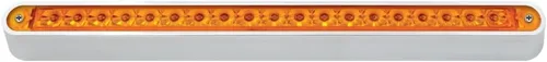 Vista 2 de Grand General 76290 Amber - Barra de luz sellada de 12 pulgadas con 19 LED con base cromada y 3 cables para doble función