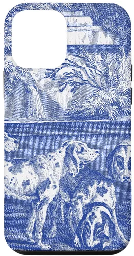Vista 16 de Vintage Blue French Toile Hound Dogs Case for iPhone 16