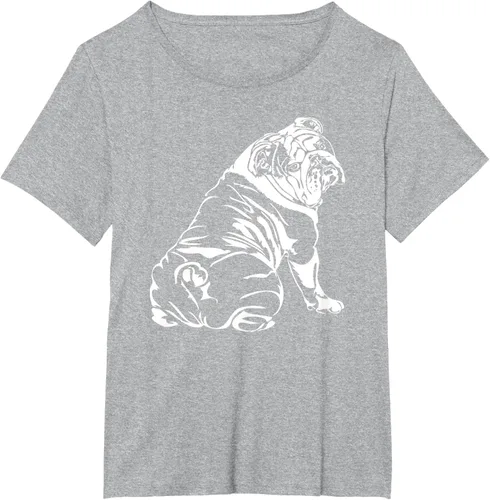 Vista 93 de Gracioso Bulldog Inglés playera perro Hund playera regalo, Azul (Heather blue)