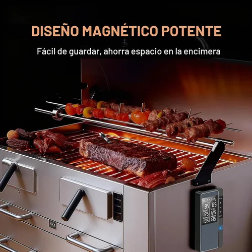 Vista 6 de Termómetro inteligente inalámbrico Bluetooth para carne, control de monitoreo en tiempo real, termómetro digital con aplicación inteligente, 2