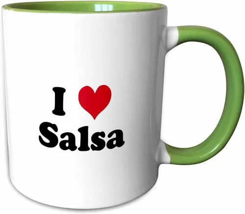 Vista 11 de 3dRose (mug_16560_4) I Love Salsa - Taza negra de dos tonos, 11 onzas