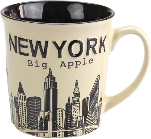 Vista 6 de Tazas de cerámica jumbo New York Big Apple City Skyline - 12oz (azul)