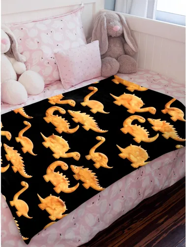 Vista 3 de Manta ligera de franela de dinosaurio de nuggets de pollo, regalos para niñas y mujeres en todas las estaciones, para cama, sofá, 30 x 40 pulgadas