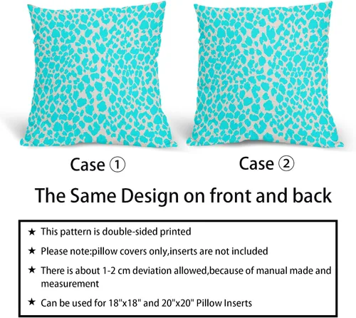 Vista 5 de Juego de 2 fundas de almohada de 16 x 16 pulgadas con estampado de leopardo, diseño de leopardo, con cremallera, decoración del hogar para sofá