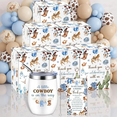 Vista 23 de Hoolerry Juego de 6 tazas para baby shower, vaso de acero inoxidable de 12