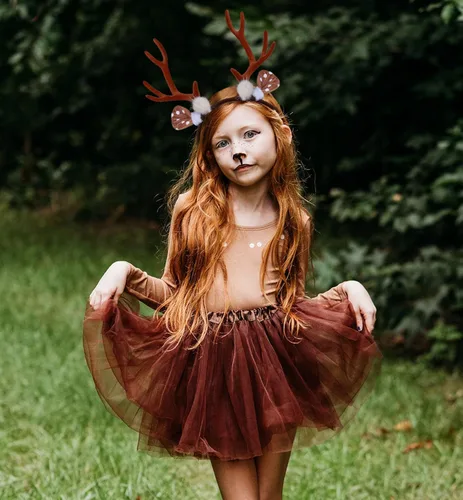 Vista 5 de Accesorios de disfraz de ciervo para mujer, diadema con orejas de cuerno, diadema de cuernos de cervatillo para Navidad, disfraz de Halloween