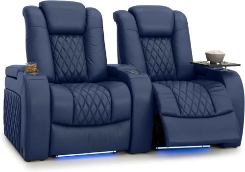 Vista 139 de Seatcraft Asiento de cine en casa Diamante Marrón Reclinable Individual