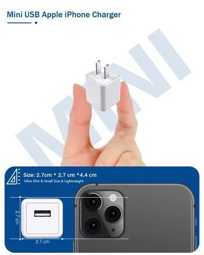 Vista 2 de Cargador de iPhone, [Certificado MFi de Apple] i Cargador de teléfono, paquete de 2 cables Lightning de 3 pies, cable de carga para teléfono