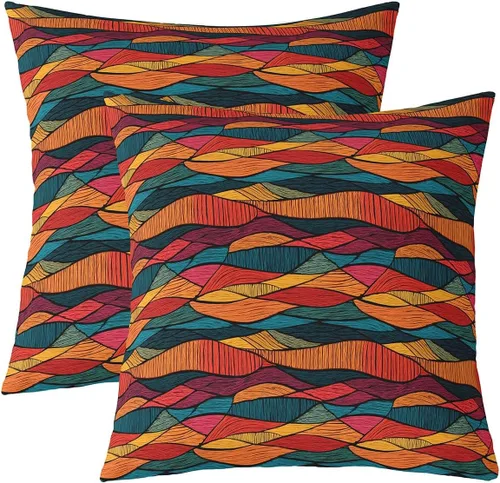 Vista 39 de Juego de 2 fundas de almohada con estampado de piel de vaca de 16"x16", fundas de cojín de piel de vaca para sala de estar, dormitorio, casa