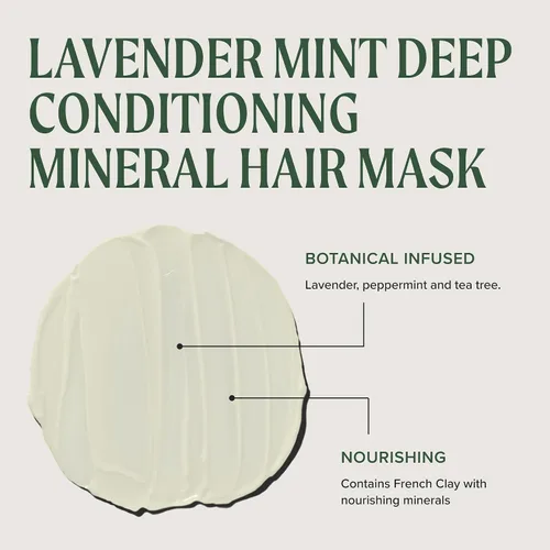 Vista 8 de Tea Tree Mascarilla mineral acondicionador profundo de menta lavanda, hidrata y fortalece, para cabello grueso y seco