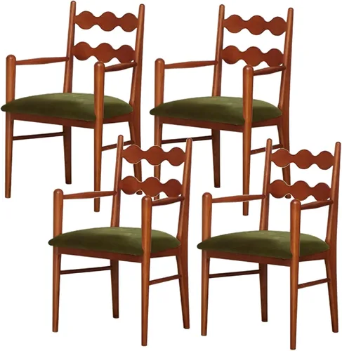 Vista 19 de Sillas de comedor tapizadas, silla de cocina con respaldo, silla de sala de estar con brazos versátil asiento de comedor de granja, sillas