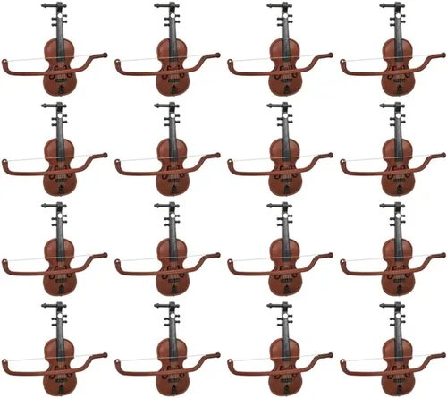 Vista 8 de ABOOFAN Colgante de violín miniatura de cuerda Mini colgante de violín instrumento musical adorno de árbol de Navidad decoración artesanal 16 piezas
