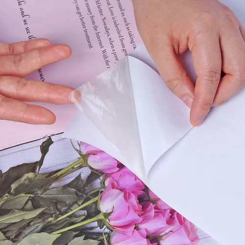 Vista 7 de 10 hojas de cinta adhesiva de doble cara, cinta adhesiva blanca, tamaño A4, manualidades para manualidades, álbumes de fotos, decorativos