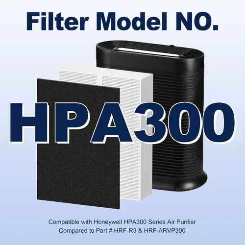 Vista 3 de HPA300 Filtro de purificador de aire R de repuesto para purificador de aire Honeywell Serie HPA 100/200/300 y 5000, paquete de 3 filtros principales