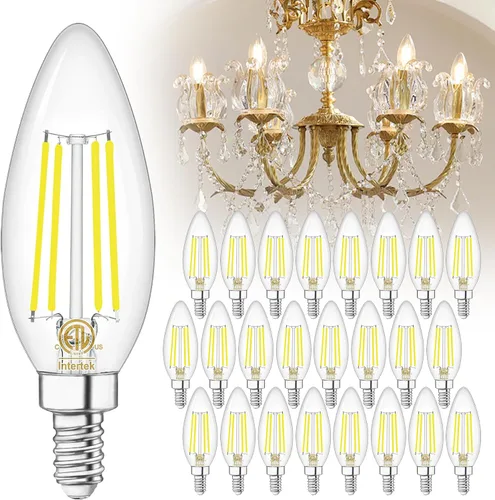 Vista 8 de winshine Bombillas LED E12 para candelabro regulables, 2700 K, blanco cálido, equivalente a 60 W, eficiencia energética, 4 W, tipo B