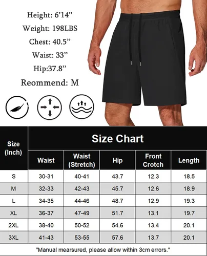 Vista 7 de COOFANDY Pantalones cortos de entrenamiento para hombre de 7 pulgadas, paquete de 2 pantalones cortos de entrenamiento ajustados de secado rápido