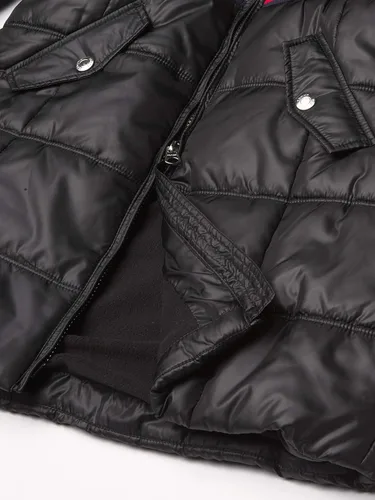 Vista 5 de Tommy Hilfiger Chaqueta acolchada pesada de longitud larga para niña con forro polar y capucha de piel sintética
