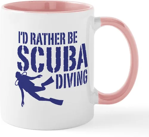 Vista 17 de CafePress Scuba Flag Diver Taza de café de cerámica de 11 oz (11.0 fl oz)