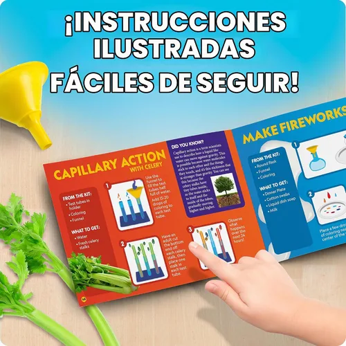 Vista 3 de National Geographic Junior Chemistry Set - Kit completo de laboratorio de aprendizaje temprano con 50 experimentos científicos para niños y más