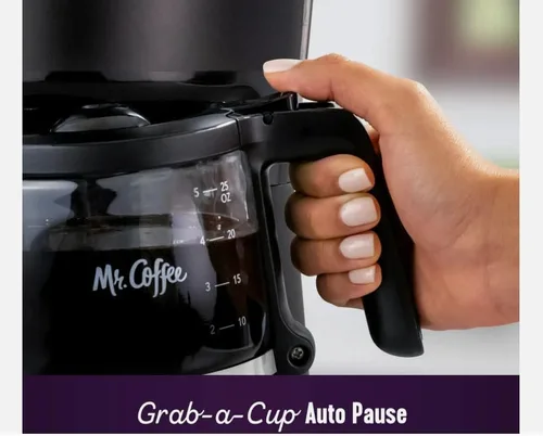 Vista 4 de Mr. Coffee, Mini cafetera con interruptor de infusión de 5 tazas, color negro