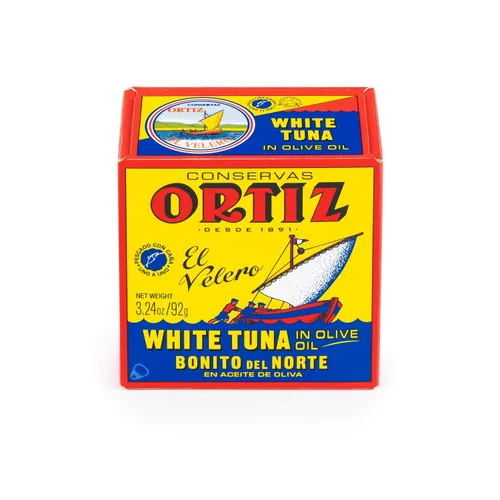 Vista 5 de Ortiz Atún blanco en aceite de oliva, rebanadas tiernas frescas, atún silvestre español, alto en proteínas y grasas Omega 3, excelente en ensaladas