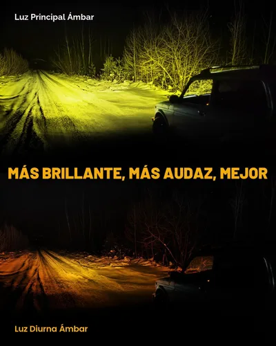 Vista 3 de Auxbeam V-Ultra Series - Faros antiniebla ámbar tipo cápsula de 3 pulgadas y 108W, función DRL, 3 modos y cubiertas protectoras, barra de luz