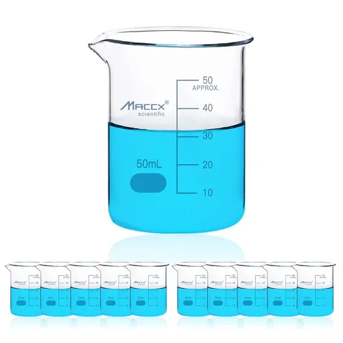 Vista 28 de Vaso de vidrio resistente de 3.4 onzas (3.4 fl oz), 3.3 Griffin de borosilicato de forma baja con graduación impresa, paquete de 4, BKL100-004