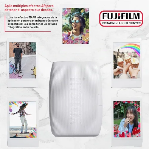 Vista 7 de Fujifilm Instax Mini Link 3 - Paquete de película para impresora Instax Mini (40 hojas), funda protectora Link 3 (blanco arcilla)