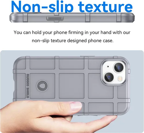 Vista 4 de Funda delgada para iPhone 14 Plus, resistente funda duradera con grado militar a prueba de golpes, gran agarre y protección del lente de la cámara