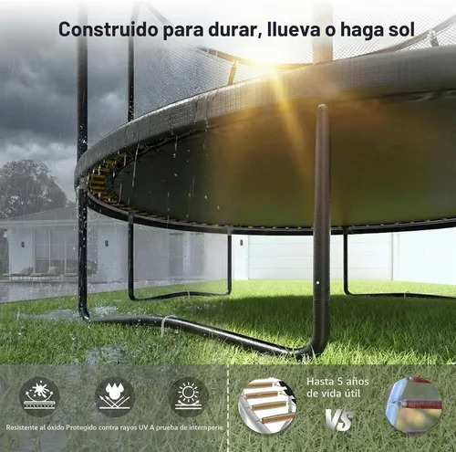 Vista 6 de Outdoor Trampoline with Net for Kids 10FT 12FT 14FT 15FT 16FT Negro