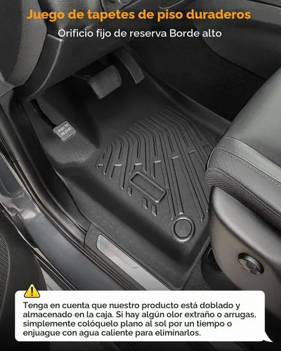 Vista 5 de Alfombrillas para suelo de Dodge Durango 2016-2025 2026 de 6 asientos, protector de carga para todo tipo de clima, TPE resistente, impermeable