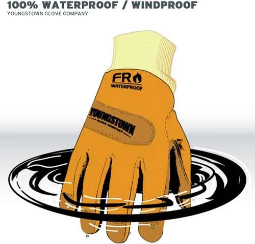 Vista 3 de Youngstown Glove - Guantes de trabajo de invierno impermeables para hombre, forrados de kevlar, resistentes a pinchazos y cortes, clasificación