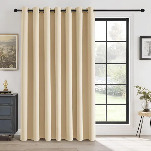 Vista 39 de RYB HOME Cortinas portátiles para puerta con privacidad, cortinas opacas y aislantes térmicas para dormitorio, armario, sala de estar, comedor, Beige