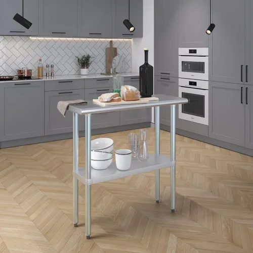 Vista 7 de MESA DE TRABAJO ALIMENTOS PREP MESA DE TRABAJO RESTAURANTE SUMINISTRO ACERO INOXIDABLE 14" X 36