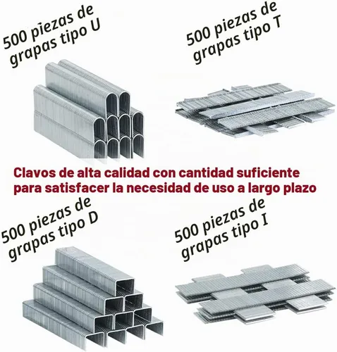 Vista 3 de Pistola grapadora para tapicería resistente, DEWBIN 4 en 1 con 2000 grapas, grapadora manual con ajuste de potencia para muebles, madera, Grapadora