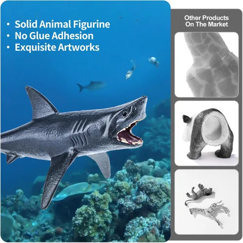 Vista 3 de 36 piezas de juguetes de animales marinos con tiburón, ballena, pulpo y otras figuras de animales del océano, juguetes para niños, adornos