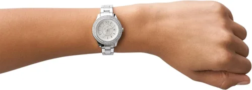 Vista 4 de Fossil Stella Mini reloj de cuarzo multifunción de acero inoxidable acentuado con cristal para mujer Stella ES5136 - Reloj de vestir de acero