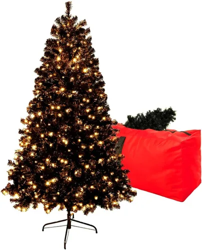 Vista 11 de Árbol de Navidad artificial preiluminado flocado de 4 pies, árbol de Navidad Fake Tree with 150 Lights/450 Branch Tips,Premium Spruce Xmas Tree