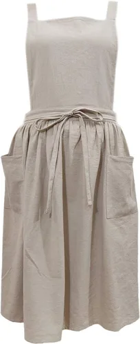 Vista 10 de Delantal vintage para mujer y niñas de jardinería con espalda cruzada y diseño de pinafore