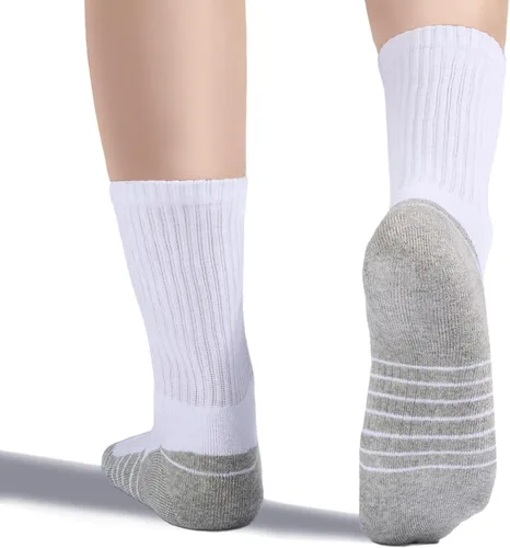 Vista 4 de Begrily Calcetines deportivos acolchados de algodón para hombre con compresión de arco para correr, ejercicio, senderismo, paquete de 6