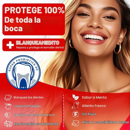 Vista 4 de Woadee SP-6 Hydroxyapatites Pasta de dientes, SP-6 Pasta dental blanqueadora probiótica, 6 probióticos+fórmula de hidroxiapatitas para blanquear