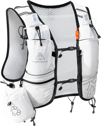 Vista 9 de Haimont 8L Trail Running Hydration Vest with Soft Flasks 2L Bladder Compatible, Bounce-Free Fit, Front Storage, Pole Loops, Whistle