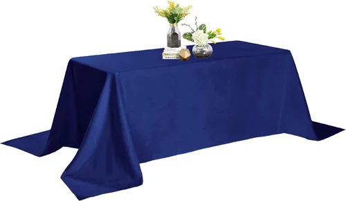 Vista 58 de Mantel de poliéster lavable de 132 pulgadas, resistente a las manchas y a las arrugas, mantel decorativo para mesa de comedor, fiestas de bufé