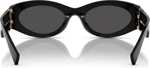 Vista 3 de Miu Miu Gafas de sol para mujer, montura negra, lentes gris oscuro, 2.126 in
